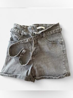 Highway Jeans Gray Cuffed Denim Shorts